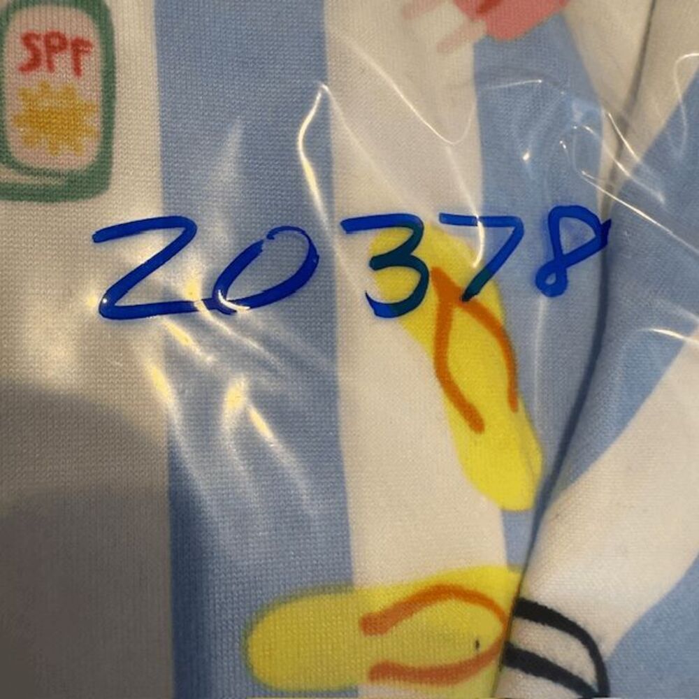 NWT Kate Spade Cabana Print Aqua Stripe Beach Print Pajama Set Size Large - Picture 13 of 13